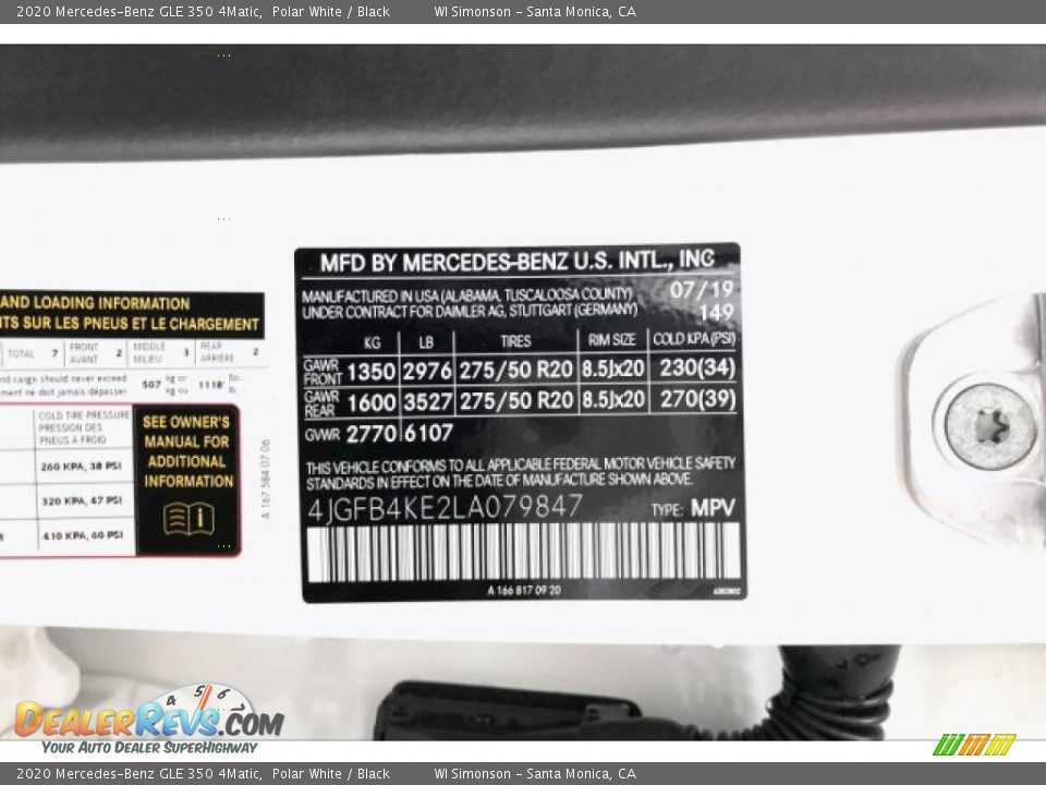 2020 Mercedes-Benz GLE 350 4Matic Polar White / Black Photo #11