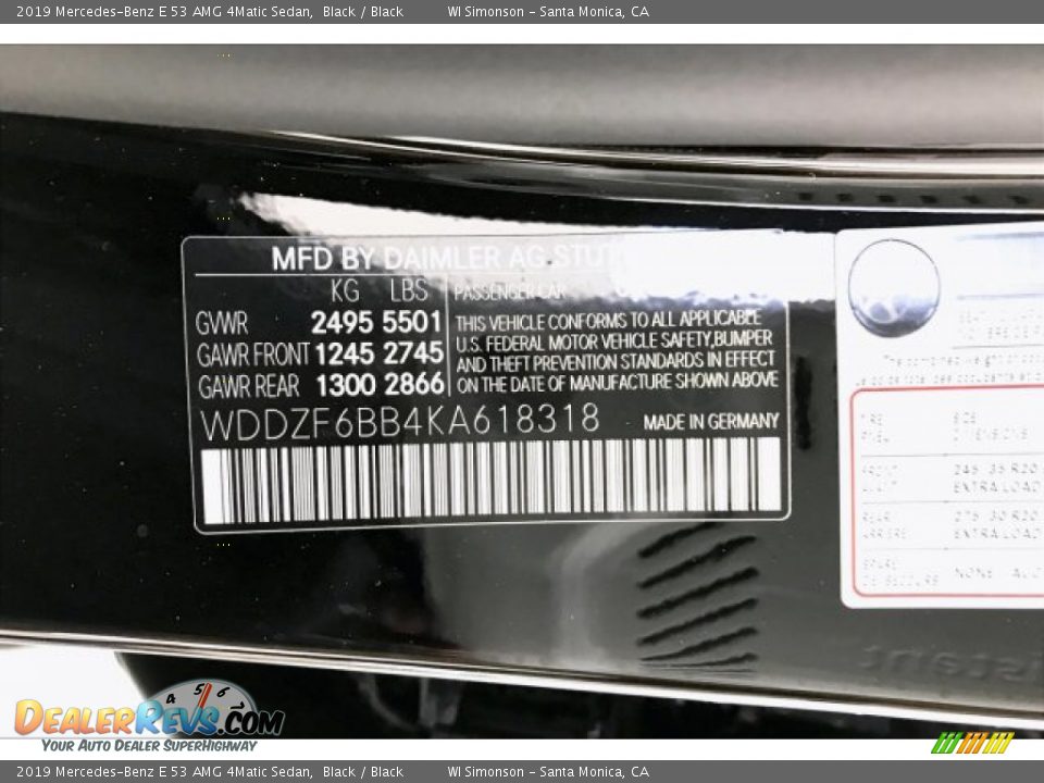 2019 Mercedes-Benz E 53 AMG 4Matic Sedan Black / Black Photo #11