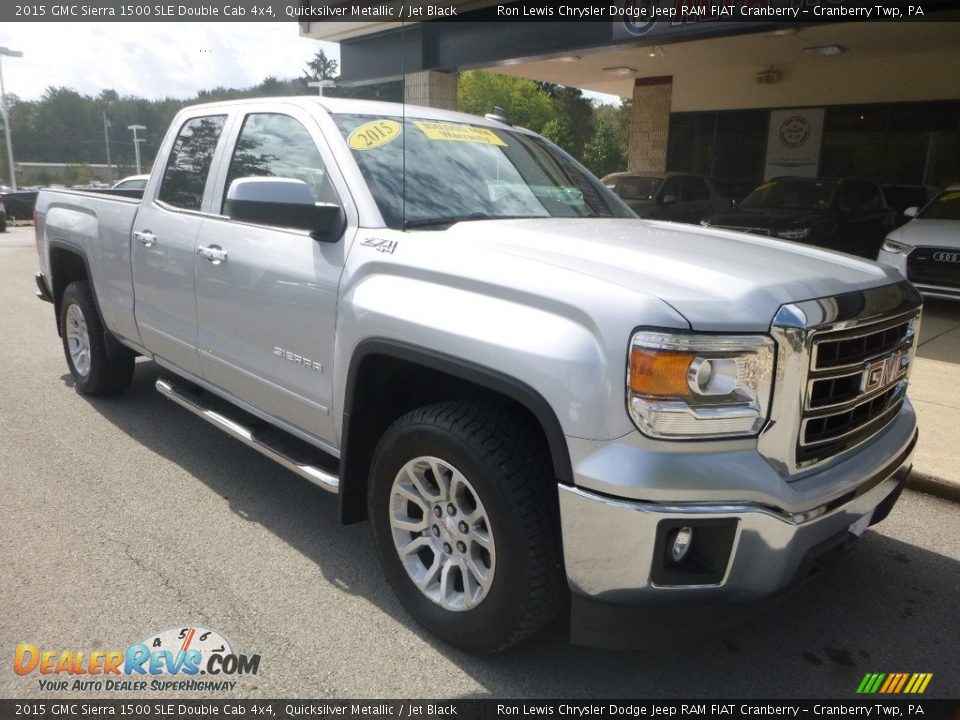 2015 GMC Sierra 1500 SLE Double Cab 4x4 Quicksilver Metallic / Jet Black Photo #3