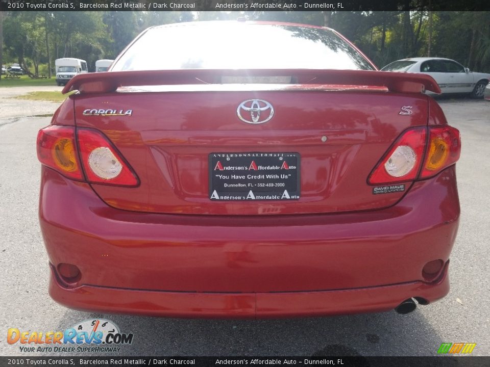 2010 Toyota Corolla S Barcelona Red Metallic / Dark Charcoal Photo #4