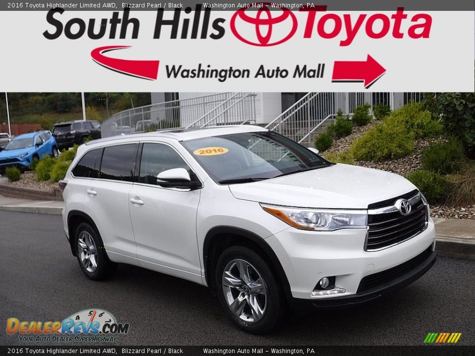 2016 Toyota Highlander Limited AWD Blizzard Pearl / Black Photo #1