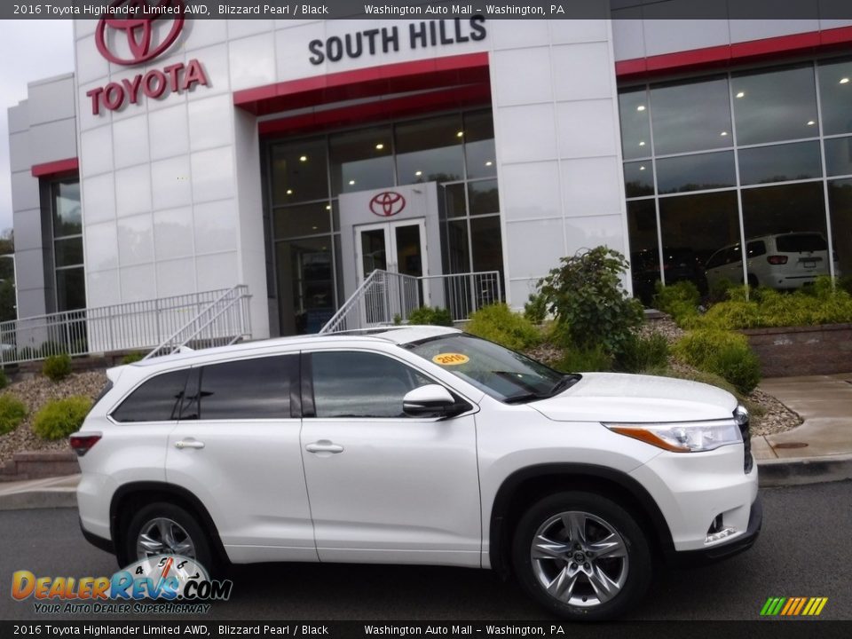 2016 Toyota Highlander Limited AWD Blizzard Pearl / Black Photo #2
