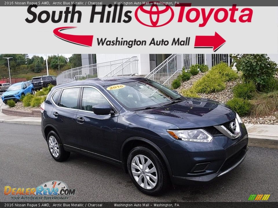 2016 Nissan Rogue S AWD Arctic Blue Metallic / Charcoal Photo #1