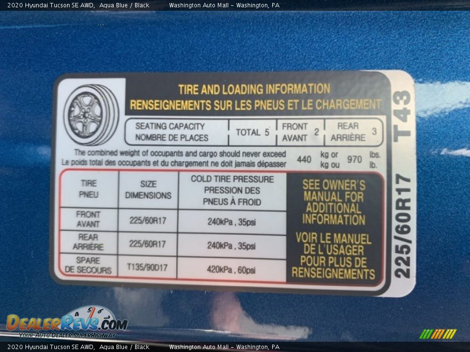 2020 Hyundai Tucson SE AWD Aqua Blue / Black Photo #9