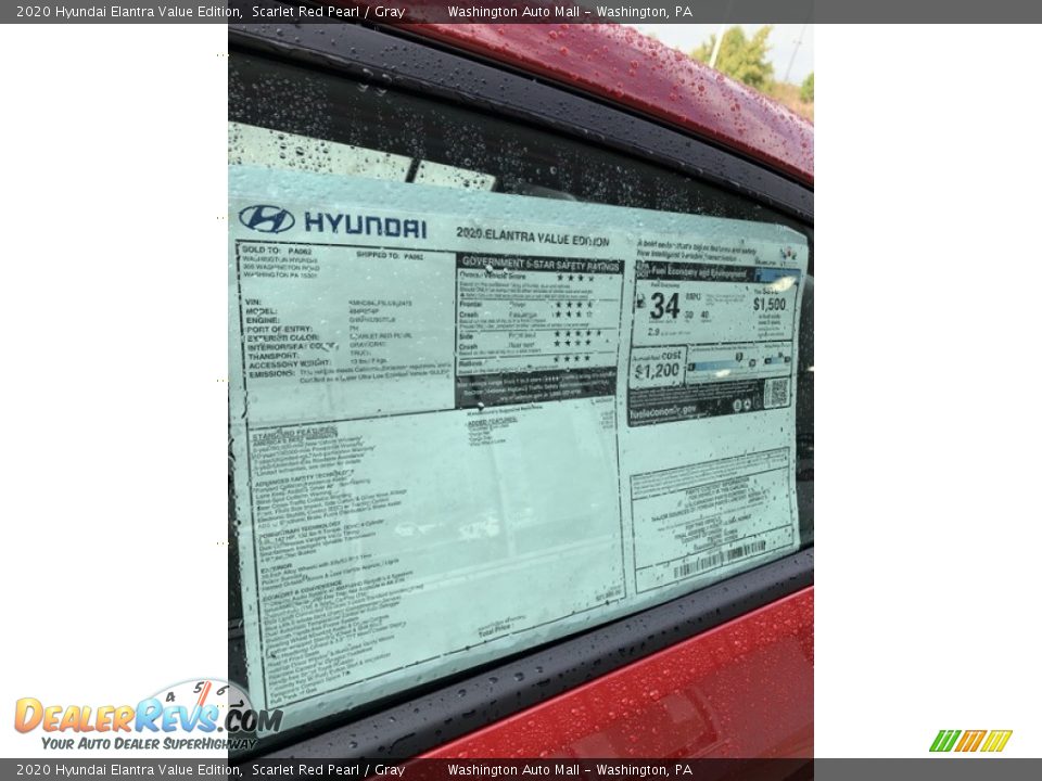 2020 Hyundai Elantra Value Edition Scarlet Red Pearl / Gray Photo #16