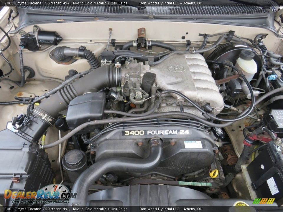 2001 Toyota Tacoma V6 Xtracab 4x4 Mystic Gold Metallic / Oak Beige Photo #6