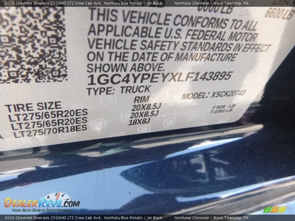 2020 Chevrolet Silverado 2500HD LTZ Crew Cab 4x4 Northsky Blue Metallic / Jet Black Photo #14