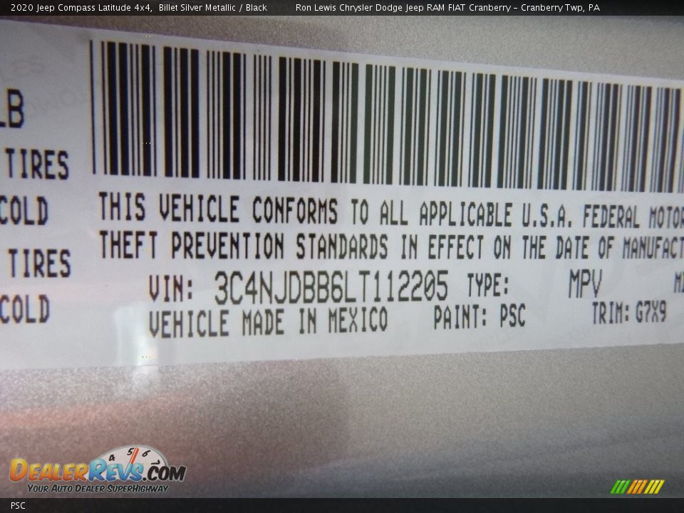 Jeep Color Code PSC Billet Silver Metallic