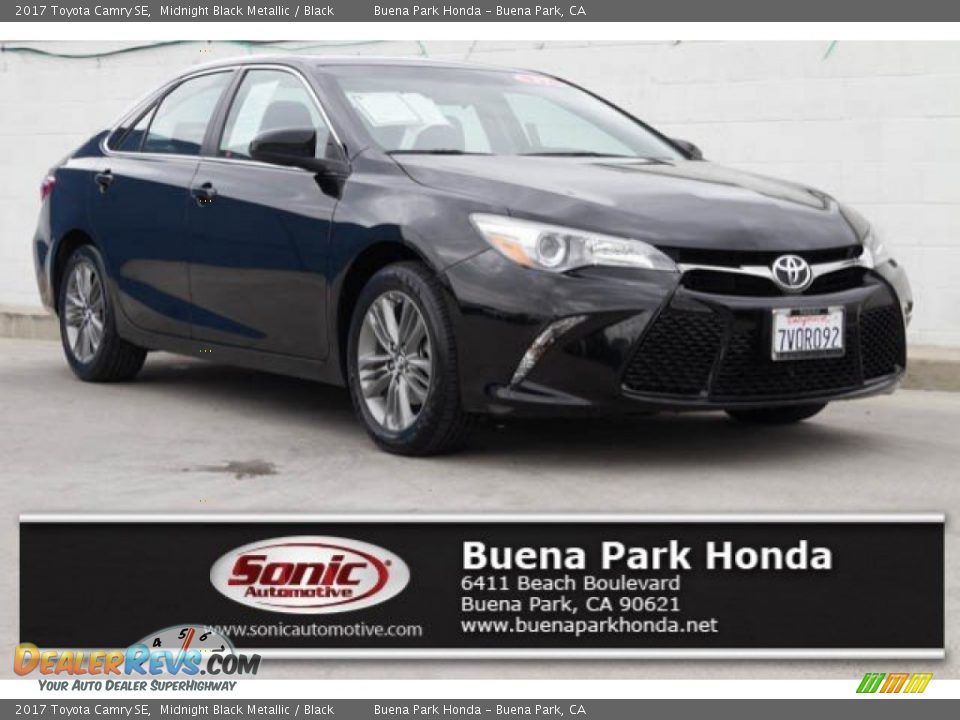 2017 Toyota Camry SE Midnight Black Metallic / Black Photo #1
