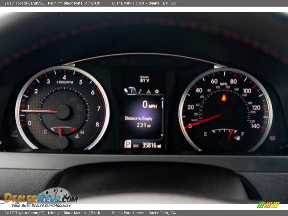 2017 Toyota Camry SE Midnight Black Metallic / Black Photo #24