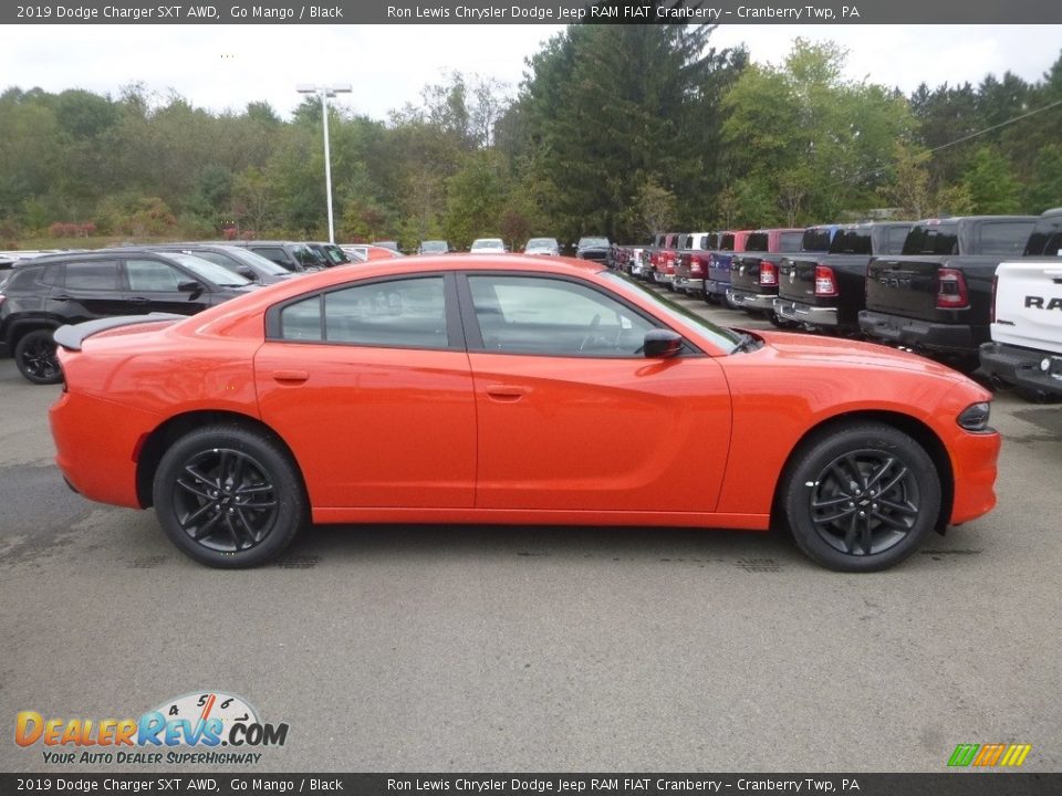 2019 Dodge Charger SXT AWD Go Mango / Black Photo #6