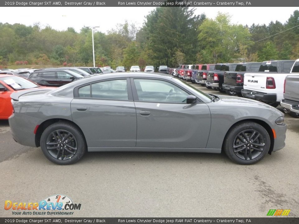 2019 Dodge Charger SXT AWD Destroyer Gray / Black Photo #6