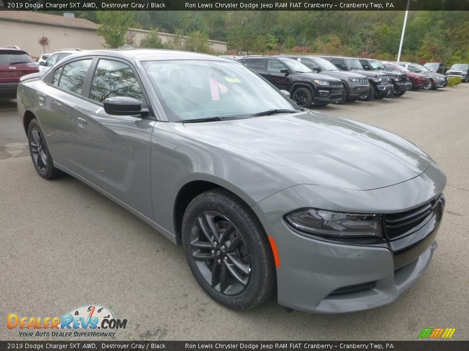 2019 Dodge Charger SXT AWD Destroyer Gray / Black Photo #7