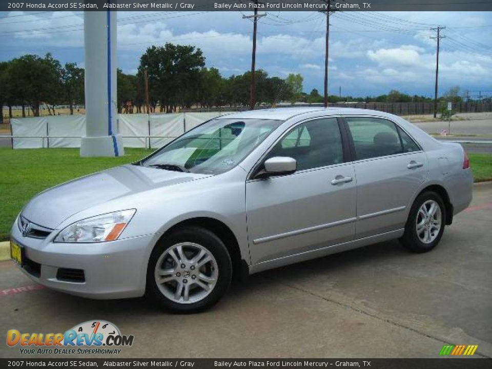 2007 Honda Accord SE Sedan Alabaster Silver Metallic / Gray Photo #1