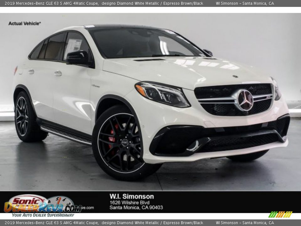 2019 Mercedes-Benz GLE 63 S AMG 4Matic Coupe designo Diamond White Metallic / Espresso Brown/Black Photo #1