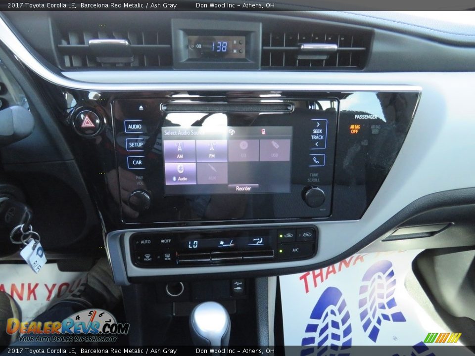 2017 Toyota Corolla LE Barcelona Red Metalic / Ash Gray Photo #36