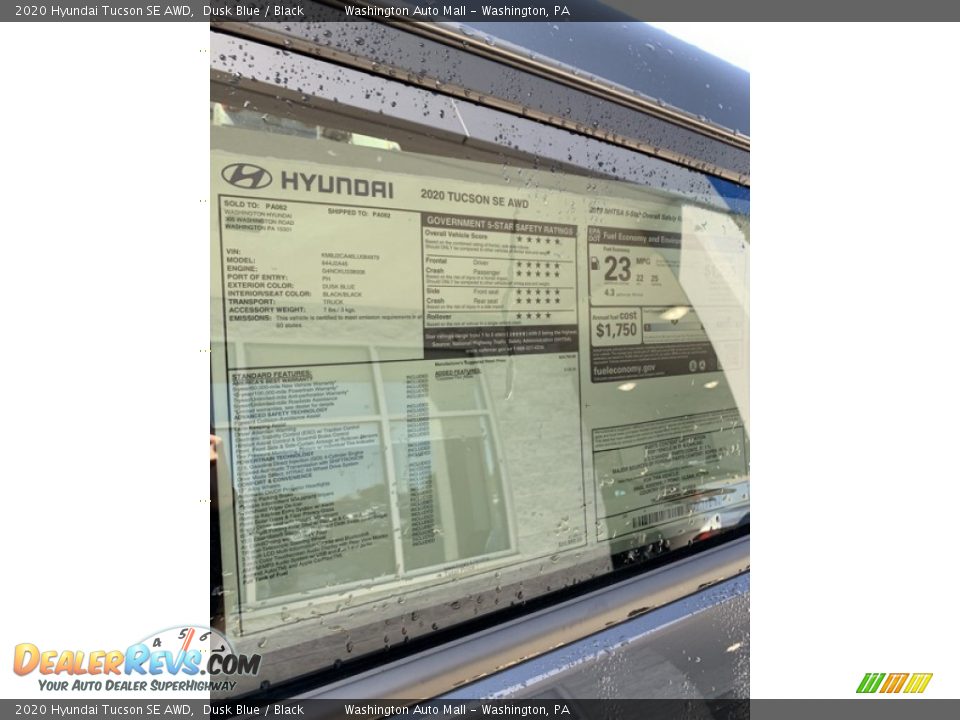 2020 Hyundai Tucson SE AWD Dusk Blue / Black Photo #16