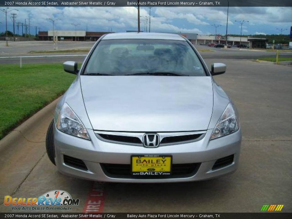 2007 Honda Accord SE Sedan Alabaster Silver Metallic / Gray Photo #7
