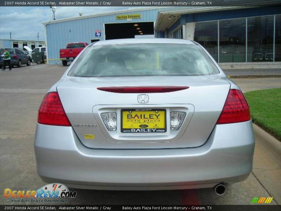 2007 Honda Accord SE Sedan Alabaster Silver Metallic / Gray Photo #8