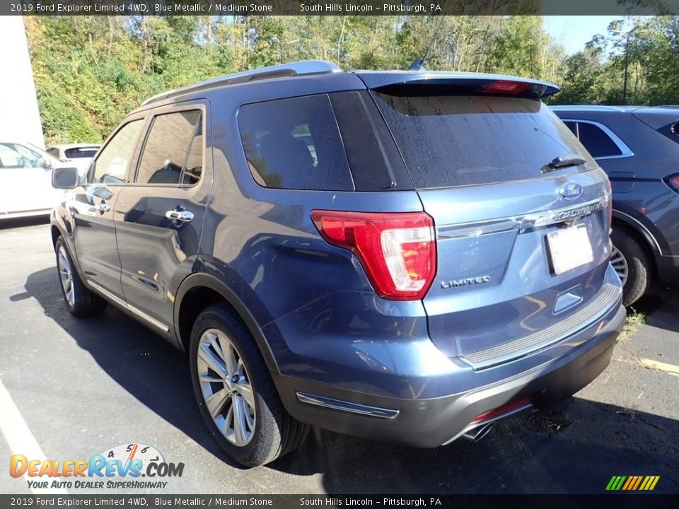 2019 Ford Explorer Limited 4WD Blue Metallic / Medium Stone Photo #2