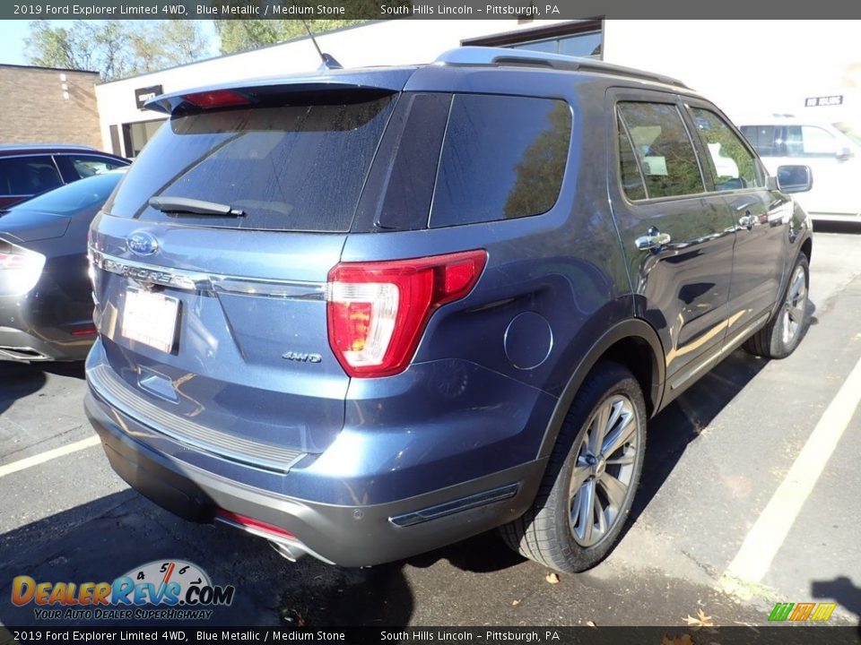 2019 Ford Explorer Limited 4WD Blue Metallic / Medium Stone Photo #3