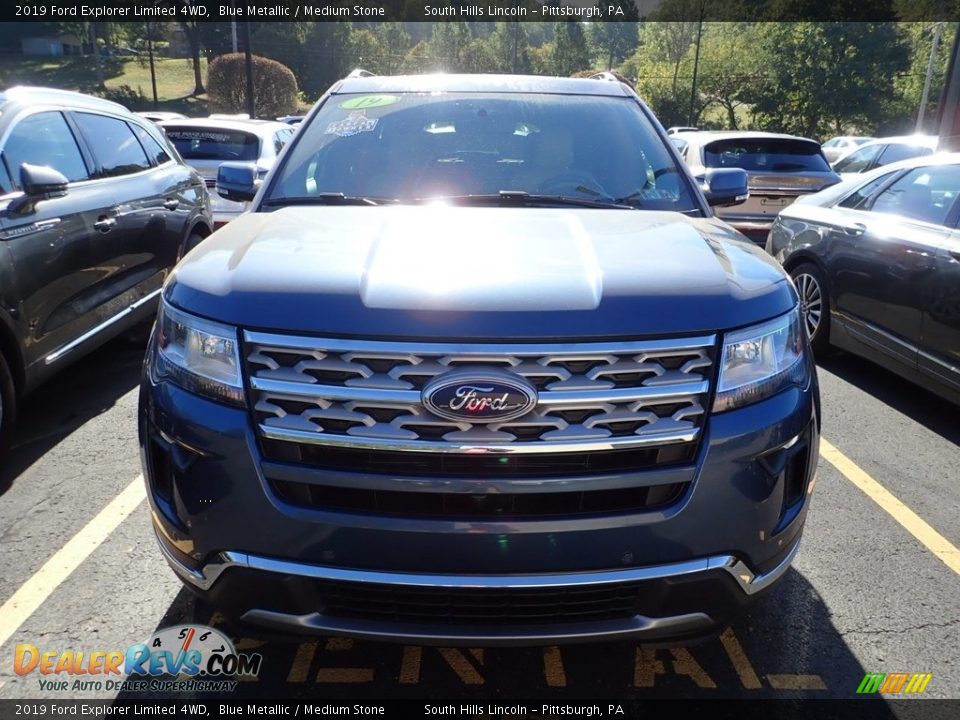 2019 Ford Explorer Limited 4WD Blue Metallic / Medium Stone Photo #5