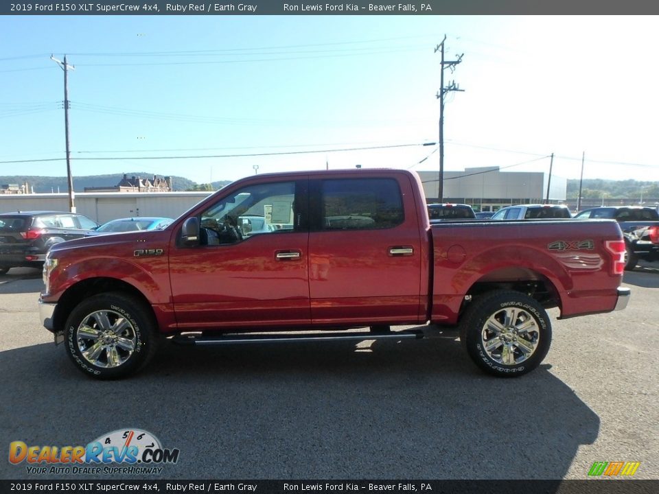 2019 Ford F150 XLT SuperCrew 4x4 Ruby Red / Earth Gray Photo #5