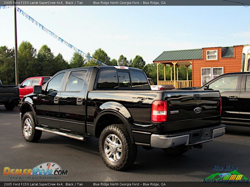 2005 Ford F150 Lariat SuperCrew 4x4 Black / Tan Photo #3