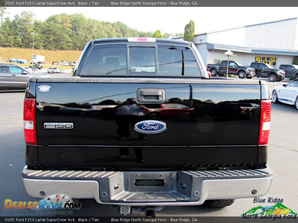 2005 Ford F150 Lariat SuperCrew 4x4 Black / Tan Photo #4