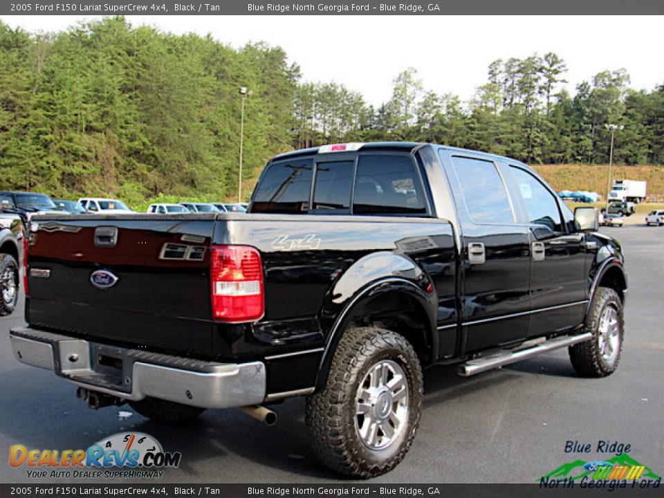 2005 Ford F150 Lariat SuperCrew 4x4 Black / Tan Photo #5