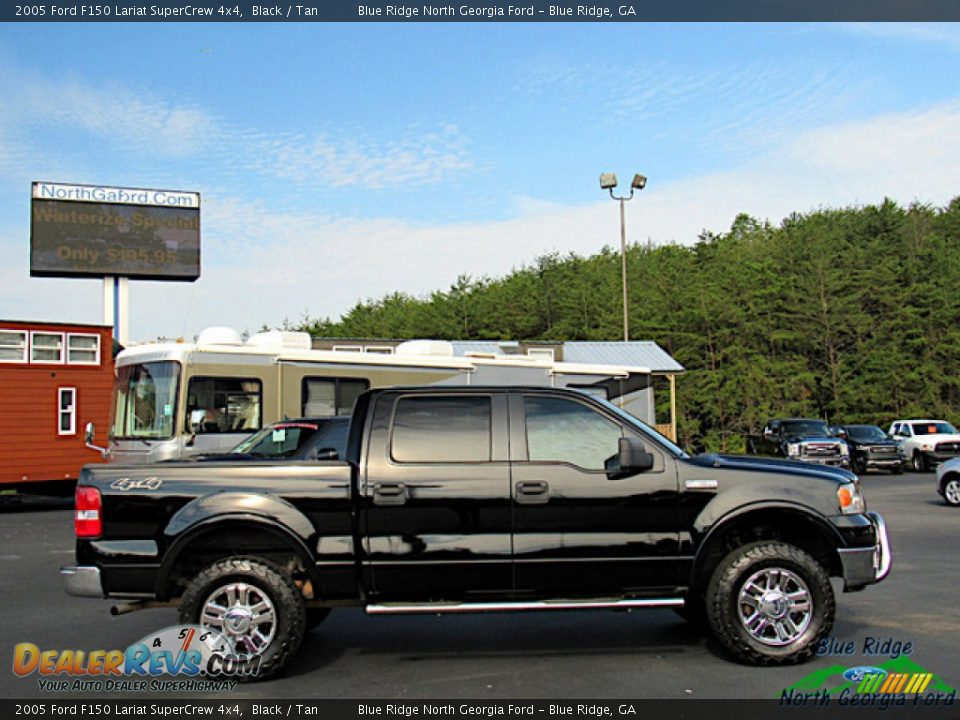 2005 Ford F150 Lariat SuperCrew 4x4 Black / Tan Photo #6
