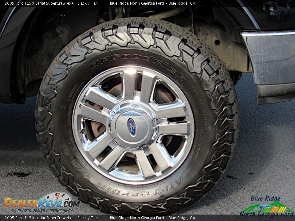 2005 Ford F150 Lariat SuperCrew 4x4 Black / Tan Photo #9