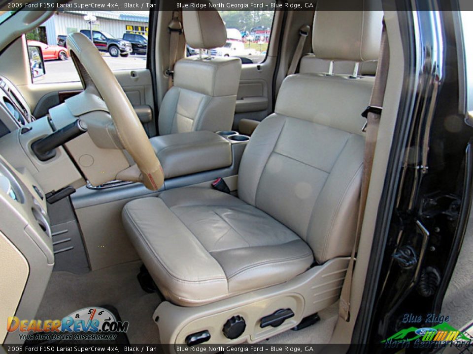 2005 Ford F150 Lariat SuperCrew 4x4 Black / Tan Photo #11