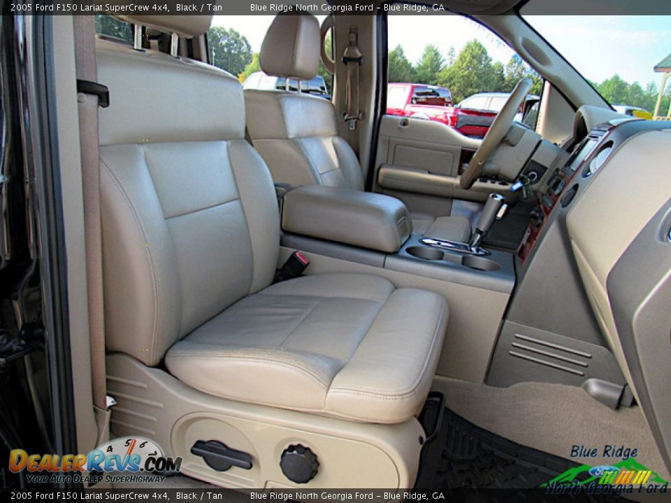 2005 Ford F150 Lariat SuperCrew 4x4 Black / Tan Photo #12