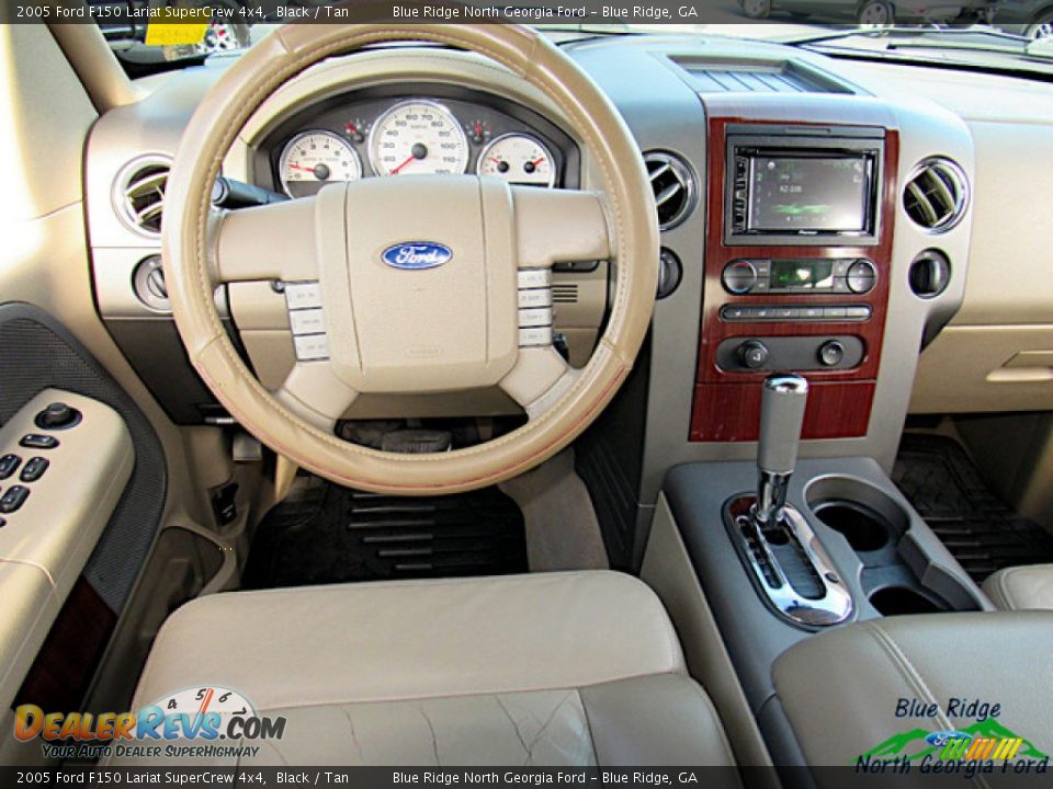 2005 Ford F150 Lariat SuperCrew 4x4 Black / Tan Photo #15