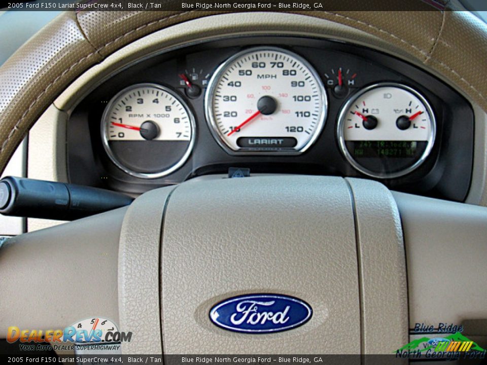 2005 Ford F150 Lariat SuperCrew 4x4 Black / Tan Photo #18