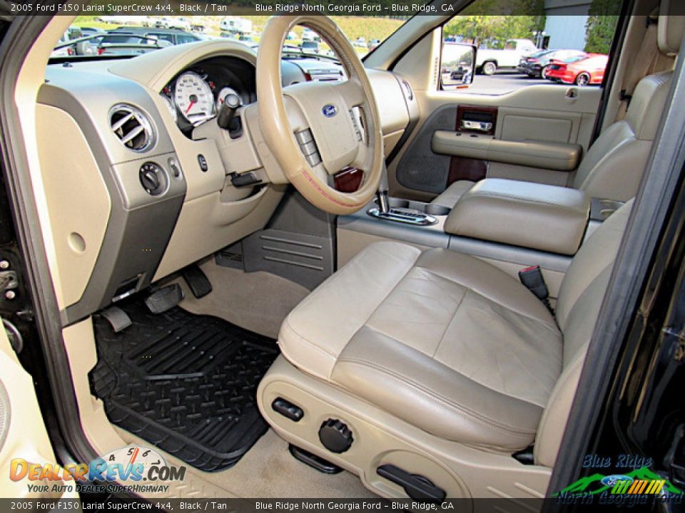 2005 Ford F150 Lariat SuperCrew 4x4 Black / Tan Photo #27