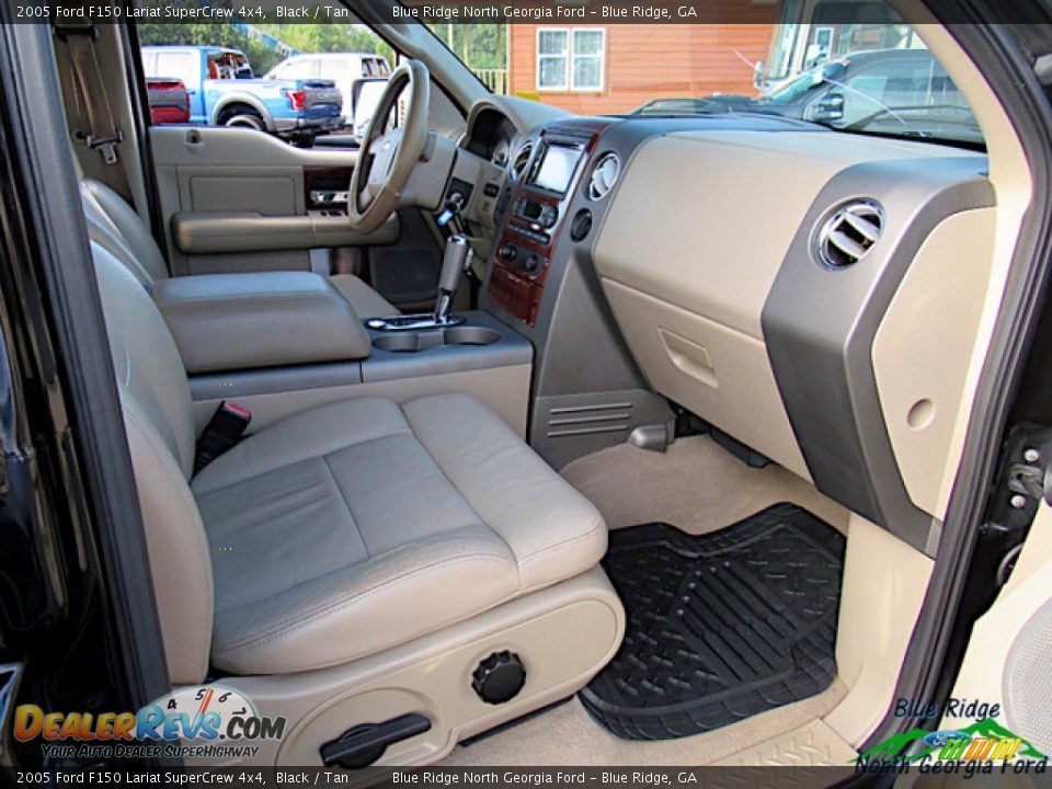2005 Ford F150 Lariat SuperCrew 4x4 Black / Tan Photo #28