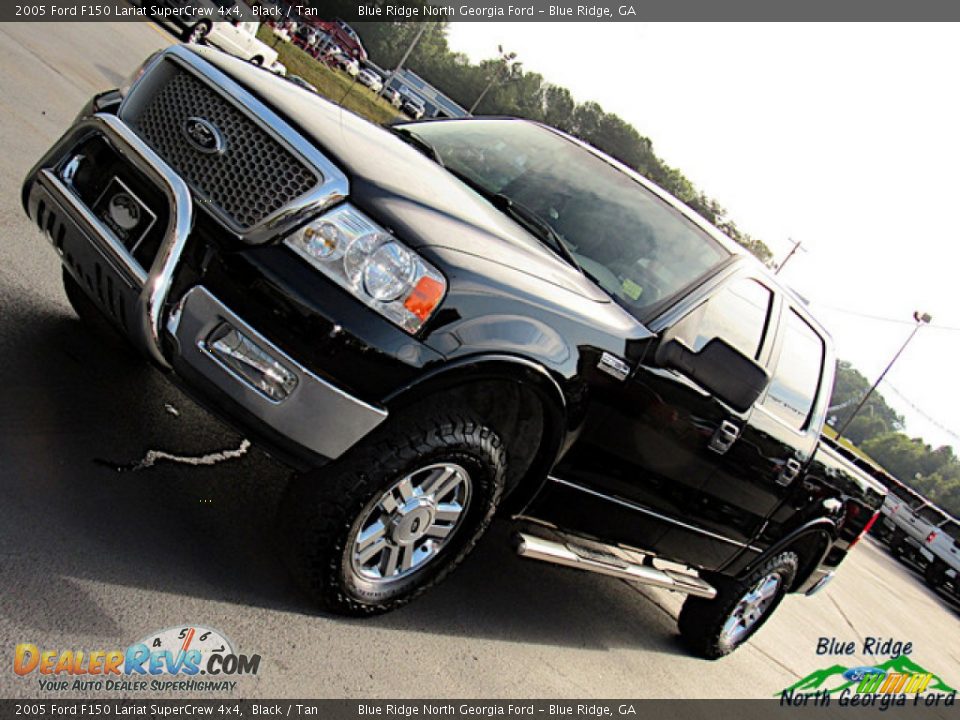 2005 Ford F150 Lariat SuperCrew 4x4 Black / Tan Photo #31