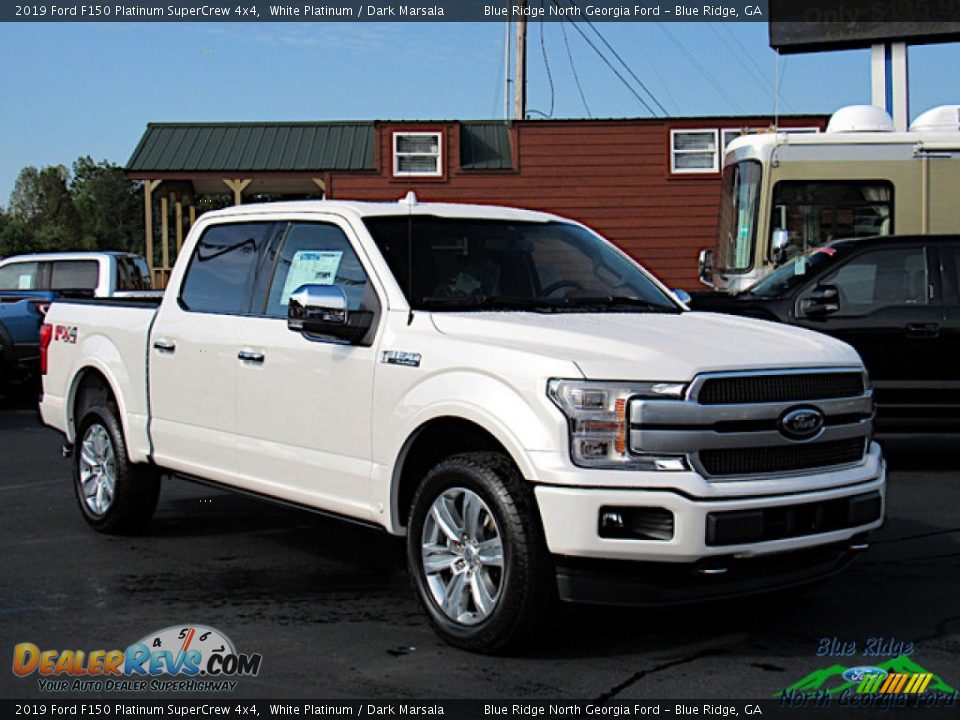 2019 Ford F150 Platinum SuperCrew 4x4 White Platinum / Dark Marsala Photo #7