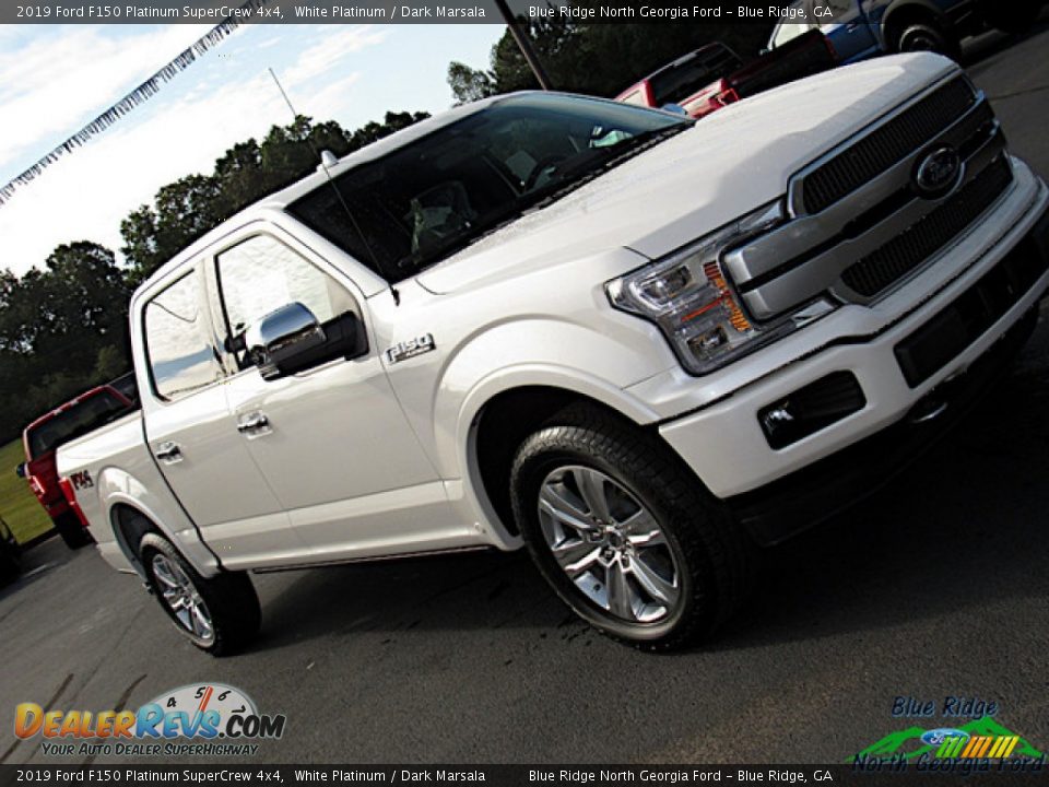 2019 Ford F150 Platinum SuperCrew 4x4 White Platinum / Dark Marsala Photo #35