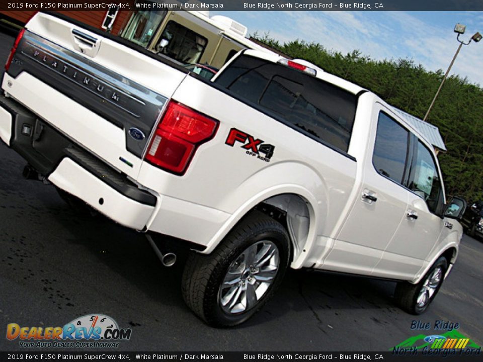 2019 Ford F150 Platinum SuperCrew 4x4 White Platinum / Dark Marsala Photo #36