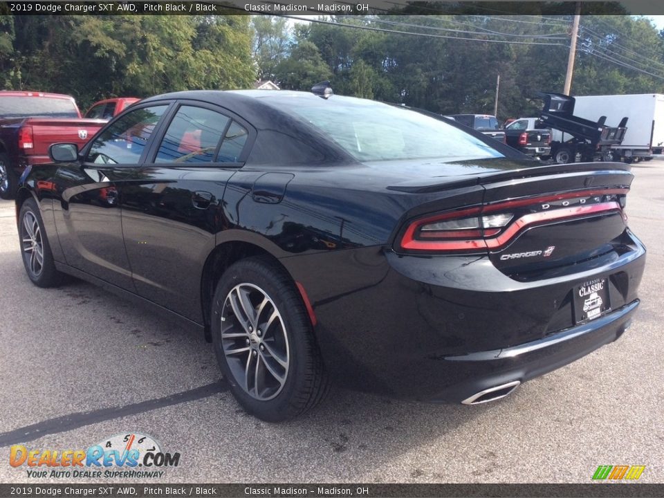 2019 Dodge Charger SXT AWD Pitch Black / Black Photo #7