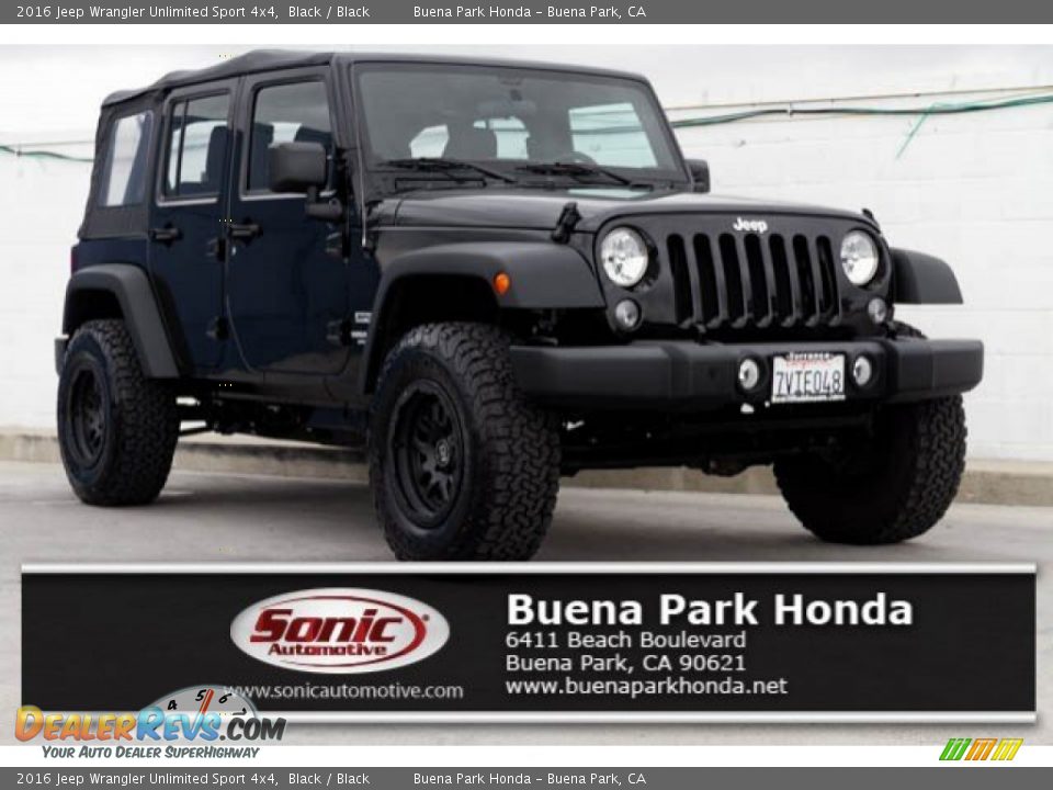 2016 Jeep Wrangler Unlimited Sport 4x4 Black / Black Photo #1