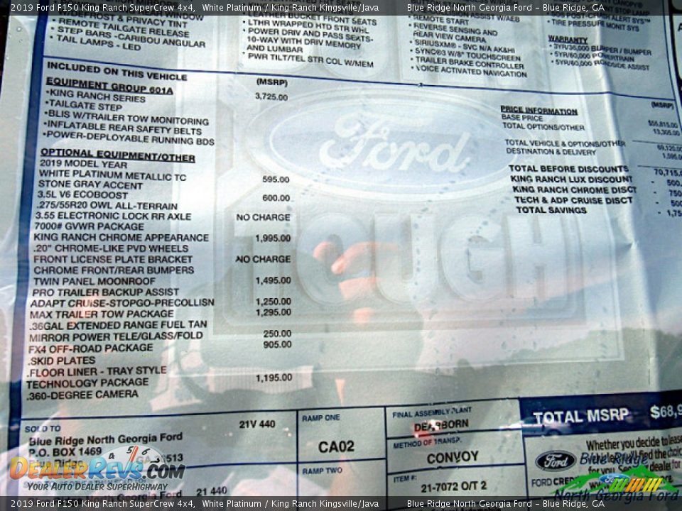 2019 Ford F150 King Ranch SuperCrew 4x4 White Platinum / King Ranch Kingsville/Java Photo #30