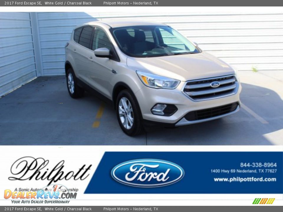 2017 Ford Escape SE White Gold / Charcoal Black Photo #1