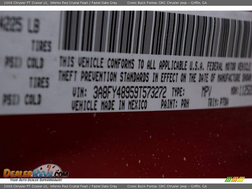 2009 Chrysler PT Cruiser LX Inferno Red Crystal Pearl / Pastel Slate Gray Photo #21