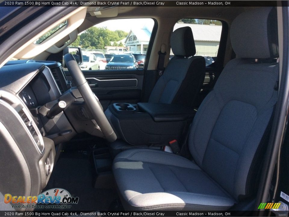 2020 Ram 1500 Big Horn Quad Cab 4x4 Diamond Black Crystal Pearl / Black/Diesel Gray Photo #2