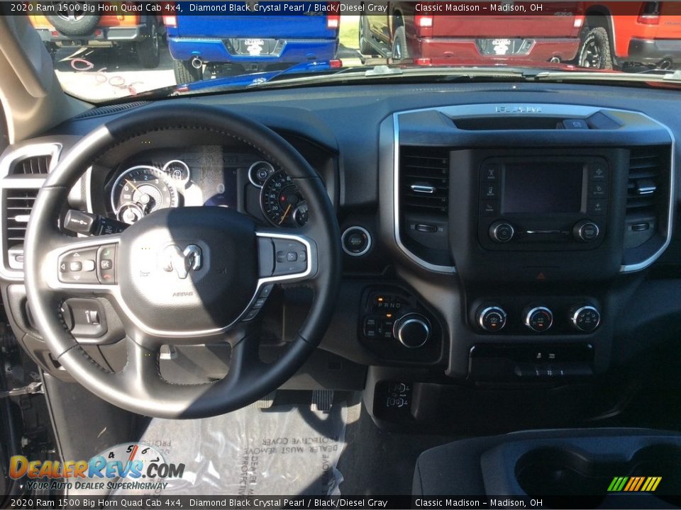 2020 Ram 1500 Big Horn Quad Cab 4x4 Diamond Black Crystal Pearl / Black/Diesel Gray Photo #3