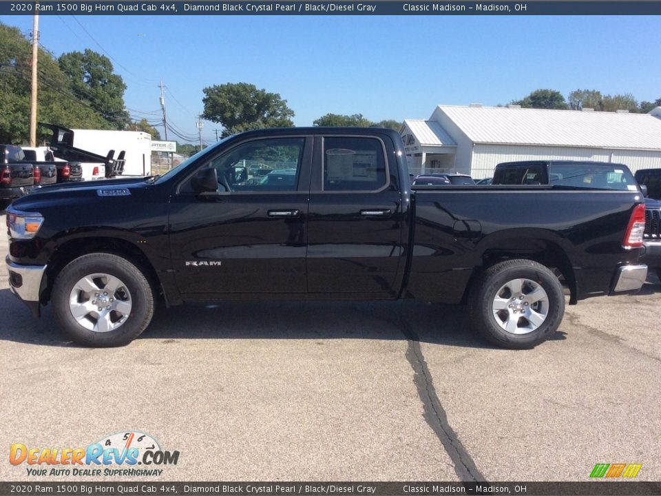 2020 Ram 1500 Big Horn Quad Cab 4x4 Diamond Black Crystal Pearl / Black/Diesel Gray Photo #6